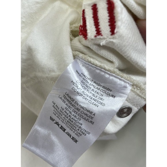 Urban Outfitters BDG 26 90s Denim Shorts Cream High Rise Cotton Distressed NWT - Picture 9 of 11